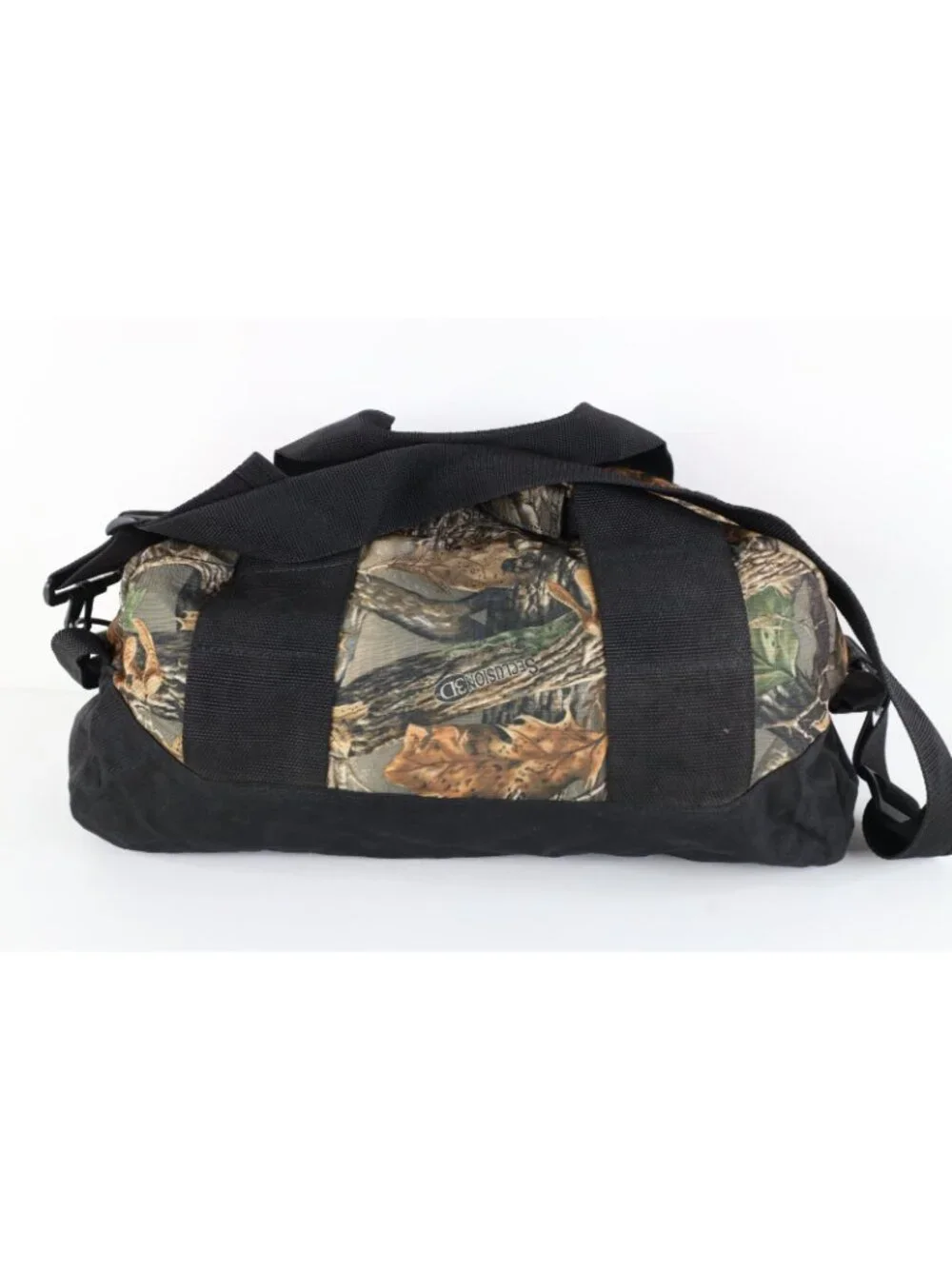 Vintage 90s Y2K Cabelas Spell Out Ripstop Camouflage Handled Duffel Bag Carry On